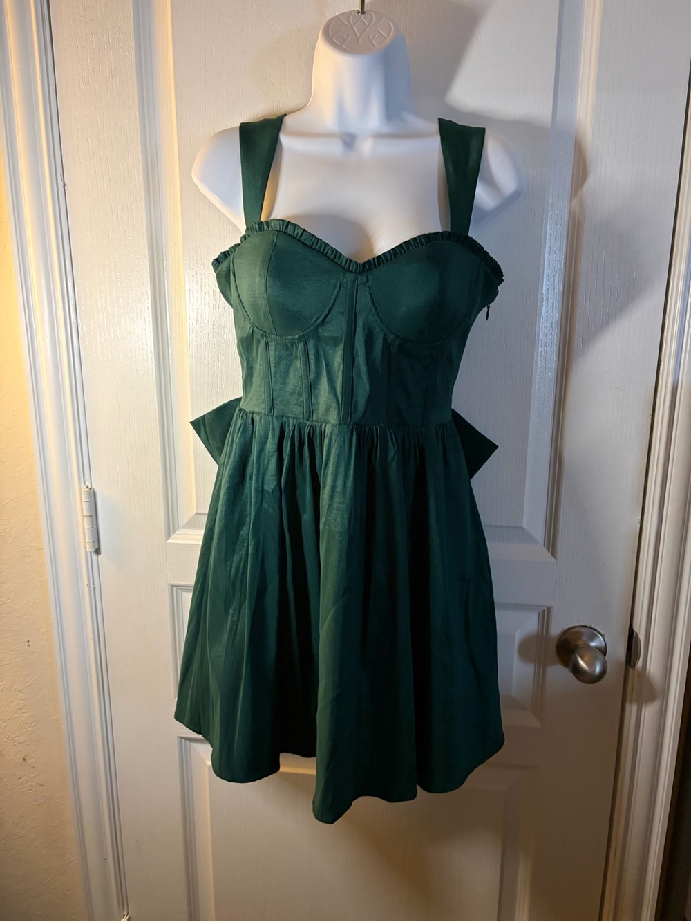 Altar'd State Emerald Green Sleeveless Fit-and-Flare Mini Dress